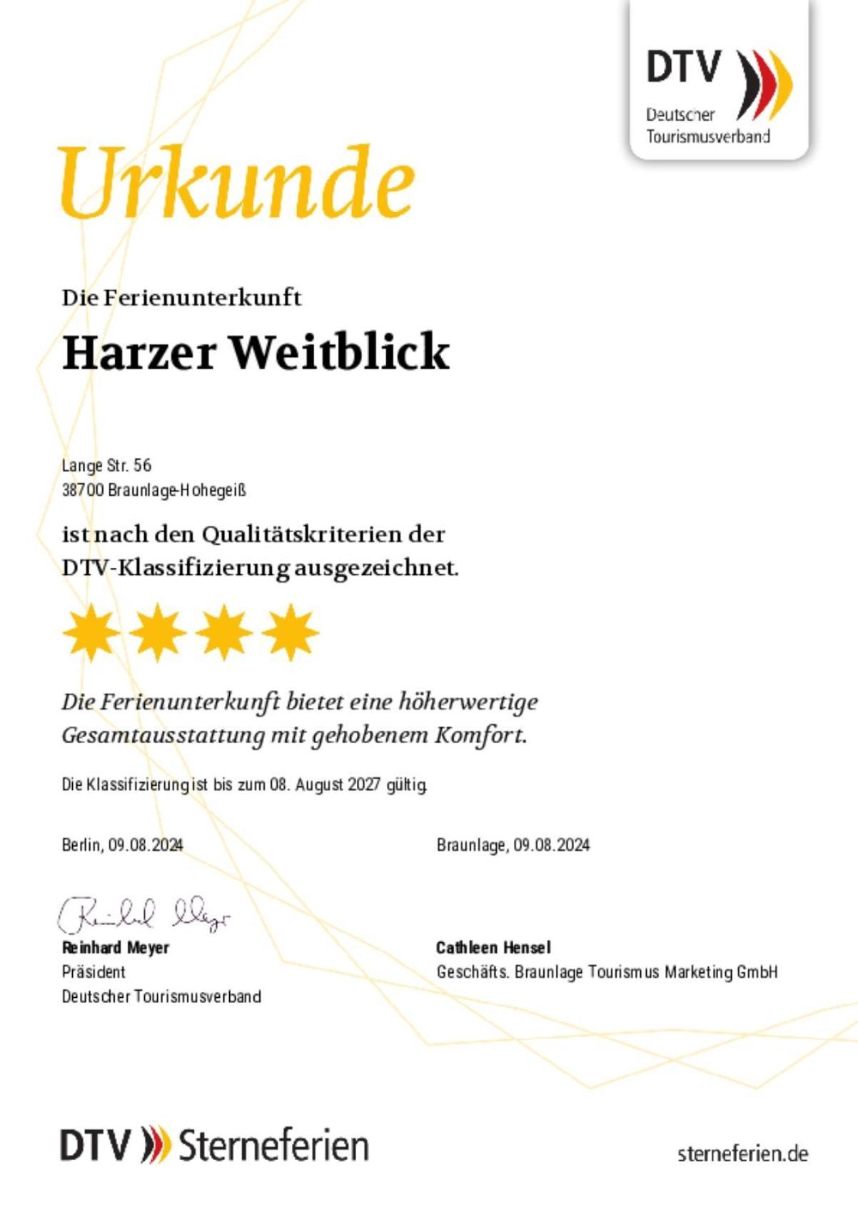 Fewo Harzer Weitblick, Hunde Willkommen, W-Lan, 2X Smart Tv, Dtv 4 Sterne, 4 Pfoten Braunlage Ngoại thất bức ảnh